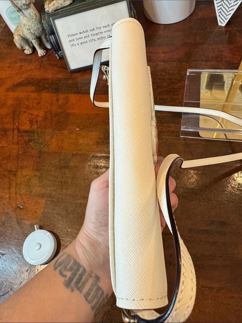 kate spade White Crossbody Wallet with Gelato & Gelateria Patches